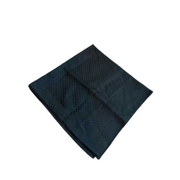 Vintage Square Scarf  Solid Black Checker Lightweight Neck Wrap Bandana 20 x 20 - Picture 3 of 5